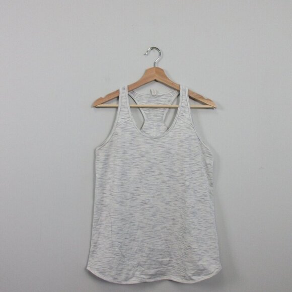 Lululemon Running Tank Top Women 6 Heather Grey Racerback Twist Back Yoga 96 - Picture 1 of 10